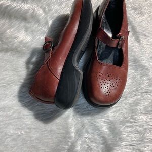 Vintage Dansko Chunky Red Mary Jane Platform Shoes